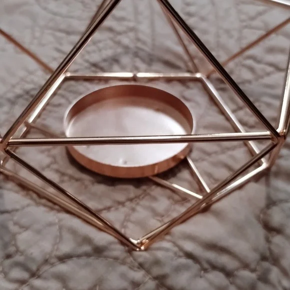 NWOT Metal Candle Holder in Rose Gold - Picture 3 of 12